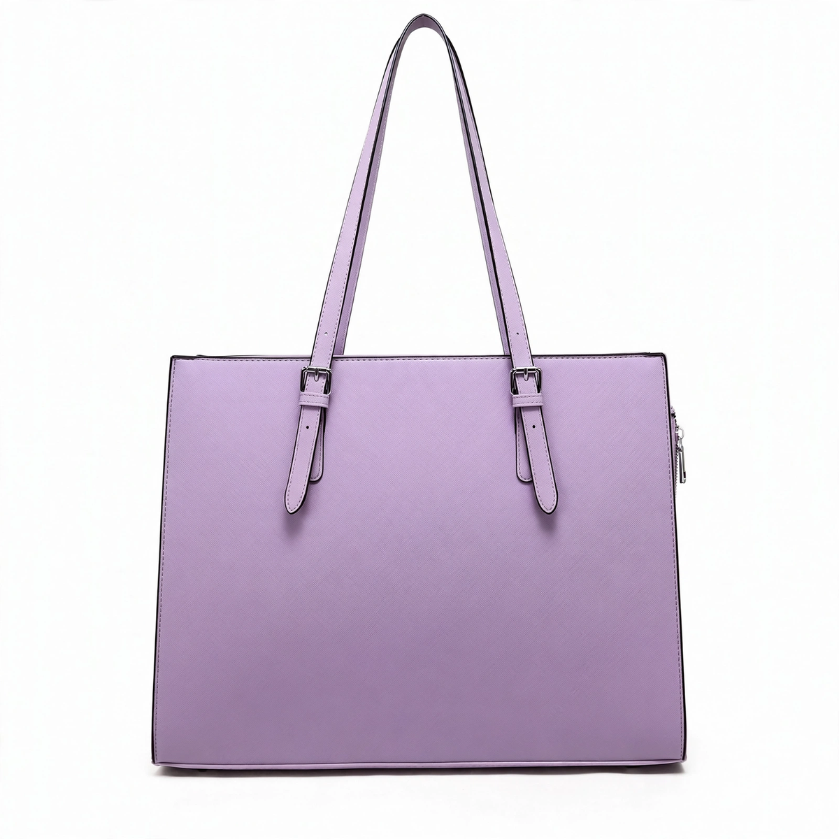 Women's 15.6 inch laptop tote bag in Purple PU - front view